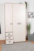 Armadio cameretta "Benjamin" 19 | Faggio e crema | Ante battenti | 236 x 126 x 56 cm | Stile moderno