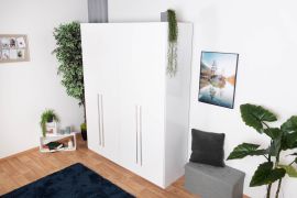 Armadio Siumu 23 | Ante battenti | Bianco lucido | 224 x 182 x 56 cm | Stile moderno