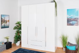 Armadio Siumu 29 ante battenti | Bianco lucido | 224 x 182 x 56 cm | Design moderno e funzionale