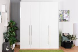 Armadio battente Siumu 23 | LED integrato | Bianco lucido | 226 x 187 x 60 cm