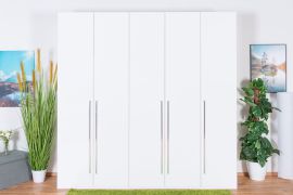 Armadio guardaroba Siumu 24 | Bianco lucido | 5 ante battenti | 224 x 227 x 56 cm | Design moderno