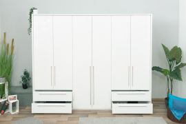 Armadio con ante battenti e cornice Siumu 34 | Bianco lucido | 226 x 277 x 60 cm | Moderno e funzionale
