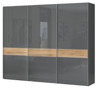 Armadio scorrevole Vaitele 10 | Antracite lucido & Noce | 224x272x61 cm | Design moderno e ampia capienza