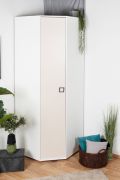 Armadio angolare cameretta "Benjamin" 20 | Bianco/Crema | 236 x 86 x 86 cm | Stile moderno