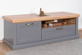 Mobile porta TV Lotofaga 06 | Grigio e noce | 52 x 151 x 54 cm | Design moderno e funzionale