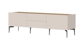 Mobile porta TV Asau 06 cashmere / rovere scuro | 56 x 176 x 47 cm | Design moderno e funzionale
