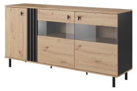 Cassettiera Gardane 04 | Rovere e antracite | 82 x 165 x 40 cm | Stile moderno
