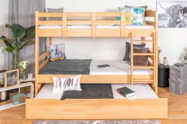 Letto a castello 90 x 200 cm per adulti "Easy Premium Line" K17/n incl. lettino e 2 pannelli di copertura, legno massiccio di faggio naturale, laccato, divisibile