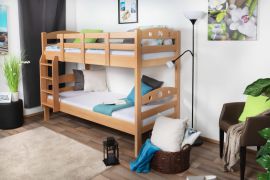 Letto a castello per adulti "Easy Premium Line" K18/n, testata con fori, legno massiccio di faggio naturale - 90 x 190 cm, (L x P) divisibile