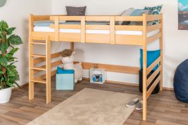 Letto a soppalco 140 x 200 cm "Easy Premium Line" K23/n, legno massiccio di faggio laccato naturale, divisibile