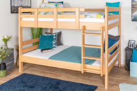 Letto a castello 120 x 190 cm per adulti "Easy Premium Line" K24/n, testiera e pediera dritte, legno massiccio di faggio naturale, laccato, divisibile