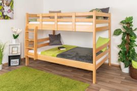 Letto a castello 120 x 200 cm per adulti "Easy Premium Line" K24/n, testiera e pediera dritte, legno massiccio di faggio naturale, laccato, divisibile