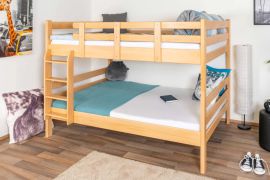 Letto a castello divisibile K24/n | Faggio massello naturale laccato | Materasso a molle Bonnell 140x200 cm