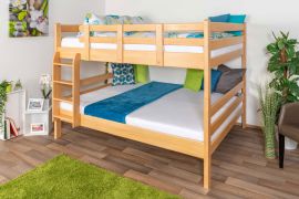 Letto a castello 160 x 200 cm per adulti "Easy Premium Line" K24/n, testiera e pediera dritte, legno massiccio di faggio naturale, laccato, divisibile