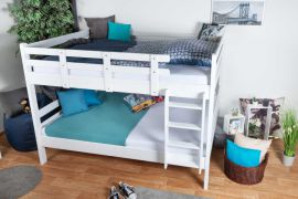 Letto a castello 160 x 200 cm Easy Premium Line K24/n | Faggio massiccio laccato bianco | Divisibile, design moderno