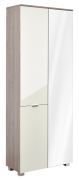 Armadio battente Sabadell 03 | Rovere e beige lucido | 209 x 80 x 38 cm | 5 ripiani | Design moderno