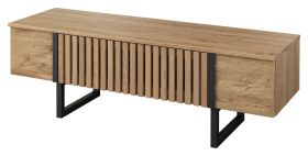 Mobile porta TV "Slatina" 13 | Rovere e nero | Parzialmente massello | 46 x 140 x 45 cm | Design moderno