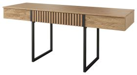 Scrivania Slatina 35 | Rovere e nero | Parzialmente massello | 80 x 190 x 65 cm | Design moderno