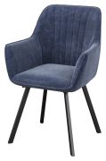 Sedia imbottita "Slatina" 38 blu/nero | Design moderno | 88 x 60 x 59 cm | Struttura in metallo