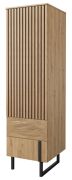 Armadio Slatina 47 | Rovere e nero | Parzialmente massello | 203 x 56 x 63 cm | Design moderno