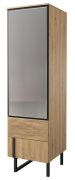 Armadio moderno "Slatina" 48 | Rovere naturale e nero | Parzialmente massello | 203 x 56 x 63 cm