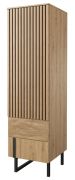 Armadio guardaroba "Slatina" 49 | rovere/nero | parzialmente massello | 203 x 56 x 63 cm