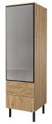 Armadio Slatina 50 | Rovere e nero | Parzialmente massello | 203 x 56 x 63 cm | Design moderno