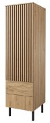 Armadio Slatina 51 | Rovere e Nero | Parzialmente Massello | 203 x 56 x 63 cm | Design Moderno