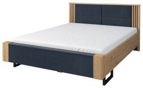 Letto matrimoniale Slatina 54 | Rovere e nero | Parzialmente massello | 160 x 200 cm