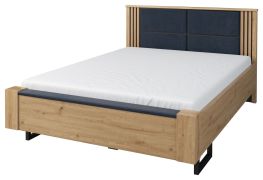Letto matrimoniale francese Slatina 57 | Rovere e nero | Parzialmente massello | 140 x 200 cm