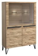 Vetrina moderna "Buzet" 05 | Rovere e nero | Parzialmente massello | 140 x 94 x 40 cm