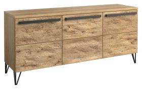 Madia "Buzet" 07 | Rovere e nero | Parzialmente massello | 79 x 174 x 50 cm