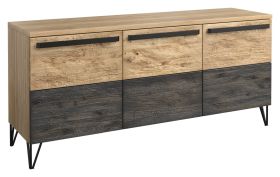 Madia Benkovac 08 | Rovere e nero | Parzialmente massello | 79 x 174 x 50 cm | Design moderno