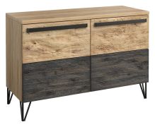 Cassettiera Benkovac 10 cassetti | Rovere e nero | Parzialmente massello | 79 x 116 x 50 cm