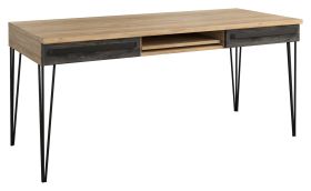 Scrivania Benkovac 15 | Rovere e nero | Parzialmente massello | 79 x 174 x 75 cm | Design moderno