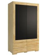 Armadio ante battenti Lipik 39 | Rovere e nero | Parzialmente massello | 224 x 121 x 61 cm