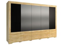Armadio battente Lipik 45 | Rovere/nero | Parzialmente massello | 224 x 303 x 61 cm | Design moderno