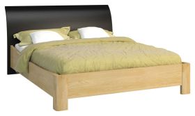 Letto singolo Lipik 52 | Rovere e nero | Parzialmente massello | 90 x 200 cm | Design moderno