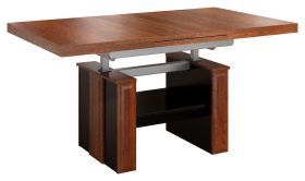 Tavolo da pranzo regolabile in altezza "Medulin" 09, noce / nero - 61 - 79 x 130 - 170 x 80 cm (h x l x p)