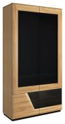 Armadio a ante battenti / guardaroba "Belica" 27, colore: rovere naturale / nero, parzialmente massiccio - Dimensioni: 192 x 102 x 60 cm (A x L x P)