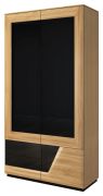 Armadio a ante battenti / guardaroba "Belica" 28, colore: rovere naturale / nero, parzialmente in legno massello - Dimensioni: 192 x 102 x 60 cm (A x L x P)