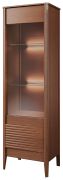 Vetrina Gorica 03 elegante | Rovere rustico | Porta destra | LED integrato | Soft close | 201 x 60 x 45 cm | Vetro Antisol bronzo