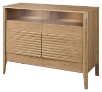 Cassettiera piccola con LED Gorica 10 | Rovere oro | 85 x 111 x 50 cm | Soft close | Vetro bronzo