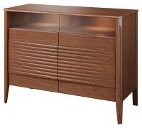 Cassettiera compatta con LED Gorica 10 | Rovere rustico | 85 x 111 x 50 cm | Soft close | Vetro bronzo