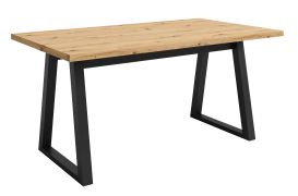 Tavolo da pranzo Merosina 12 | Rovere Artisan e nero opaco | 160 x 90 cm | Spazio contenitivo | Gambe robuste