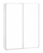 Armadio scorrevole bianco "Tornved" 07 | 2 ante | 4 ripiani | 1 barra appendiabiti | 200x151x62 cm