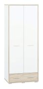 Armadio cameretta ante battenti Forks 01 | Rovere/bianco | 200x80x51 cm | 2 ante, 1 cassetto, 2 scomparti