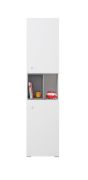 Armadio cameretta "Lede" 05 | grigio/bianco | 190 x 45 x 40 cm | Design moderno e funzionale