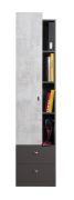 Armadio cameretta "Ohey" 05 | Grigio scuro/grigio chiaro | 195 x 45 x 40 cm | Design moderno e funzionale