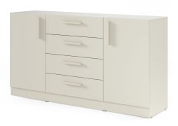 Cassettiera | colore: cashmere | 156 x 40 x 85 cm | 2 ante | 4 cassetti | bordi in ABS | 4 scomparti | 2 ripiani | Edegem 07